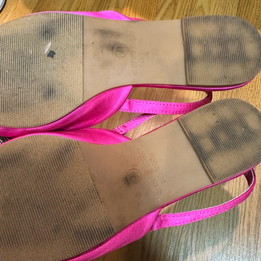 Liliana Fuchsia Satin Mules with Rhinestone Bow - Picture 4 of 5